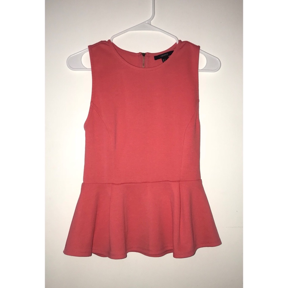 Forever 21 Coral Peplum Top